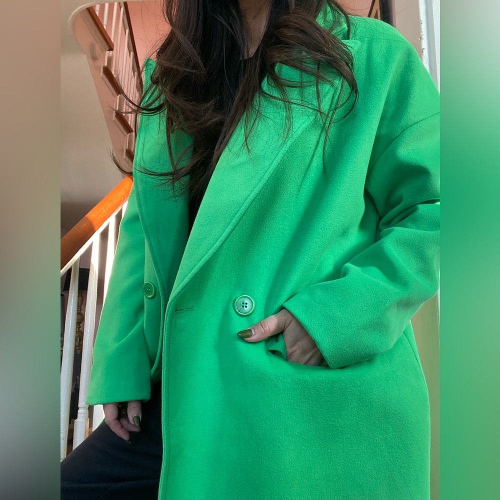 Missguided Bright Green Long Coat